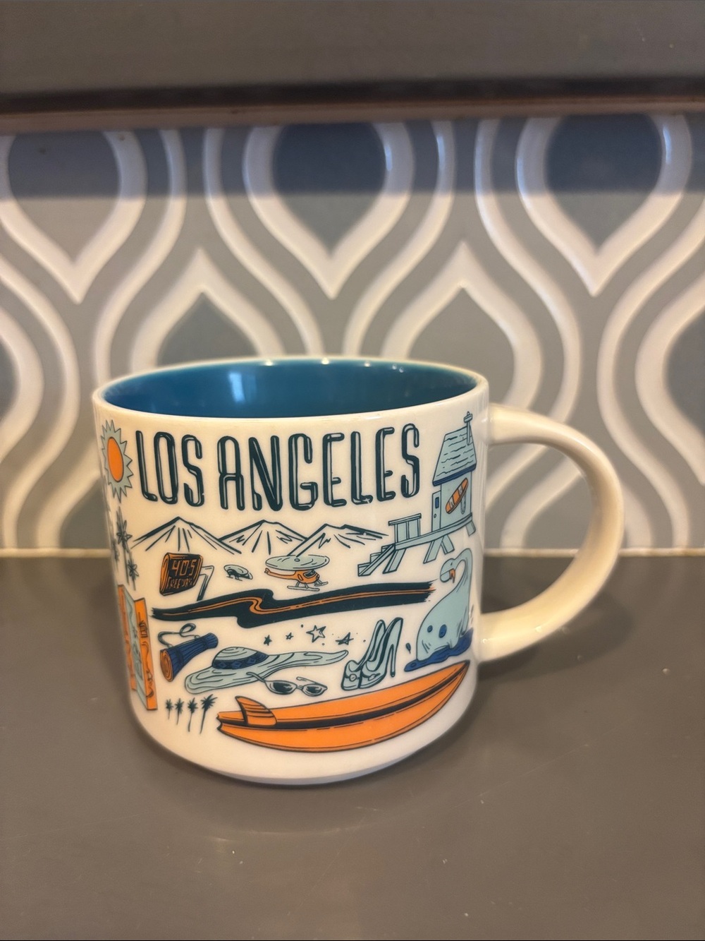 2018 Starbucks Been There Series Los Angeles Ceramic Mug, 14 Oz